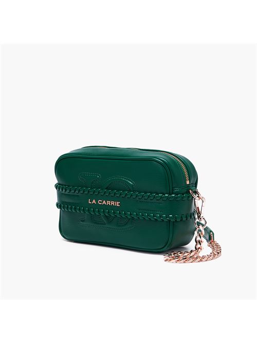 borsa a spalla logo cuoio La carrie | 132M-PA-270-TBS\GREGREEN